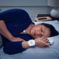 WatchPAT ONE home sleep testing device worn on wrist with finger probe for sleep apnea analysis