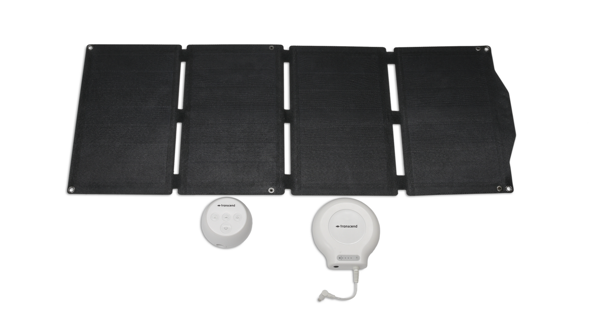 Transcend Sun Watt 40W foldable solar panel charger with multiple ports for CPAP batteries