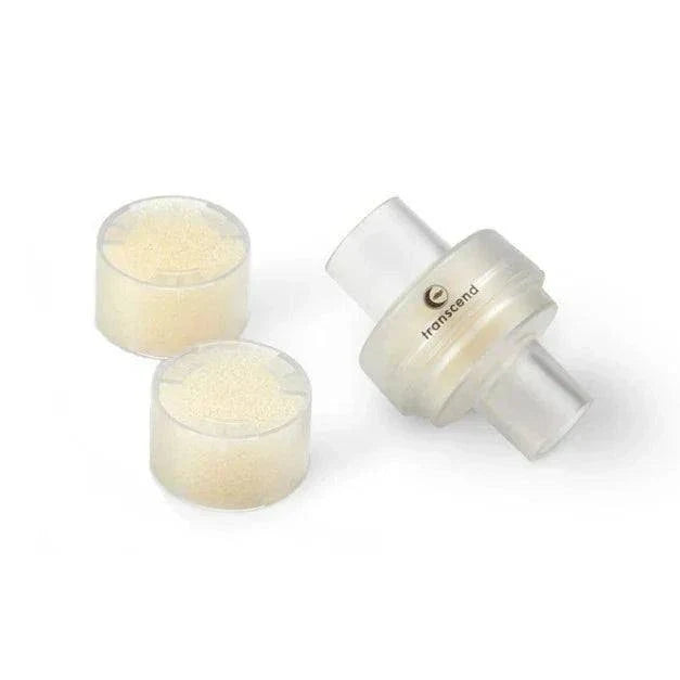 Transcend AirMist Heat-Moisture Exchangers (HMEs) disposable cartridges for waterless CPAP humidification.